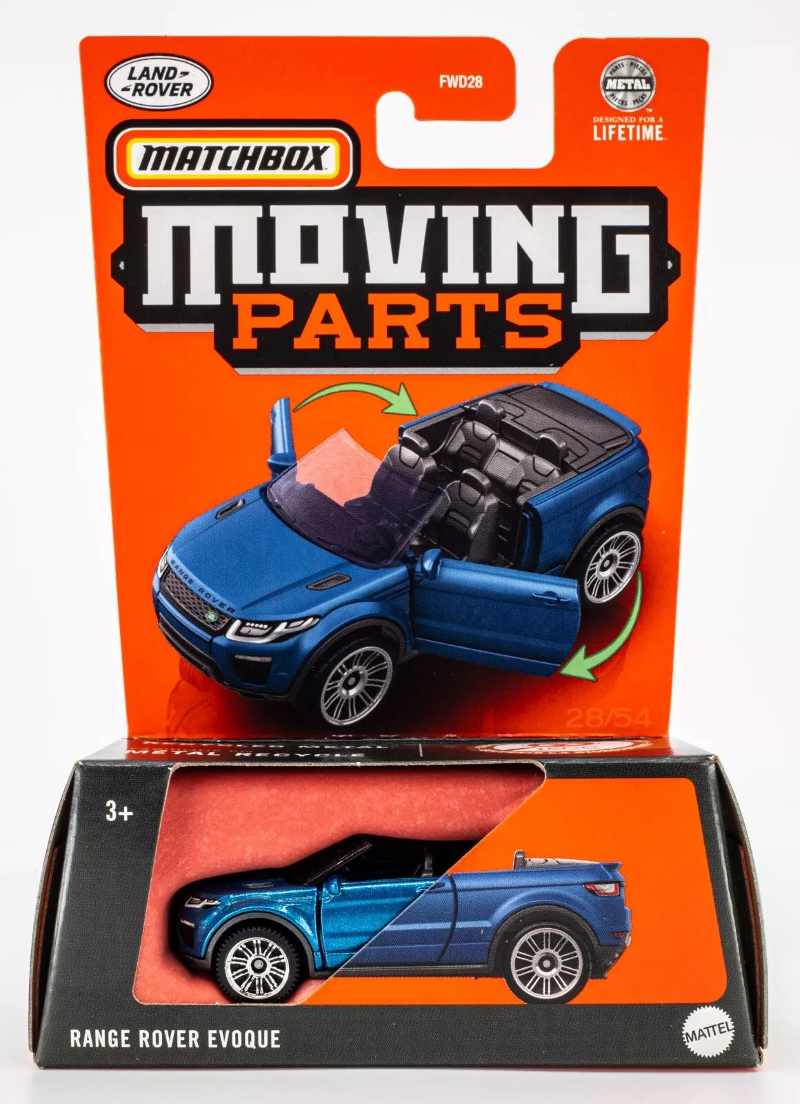 Matchbox 2024 Moving Parts Range Rover Evoque, blue