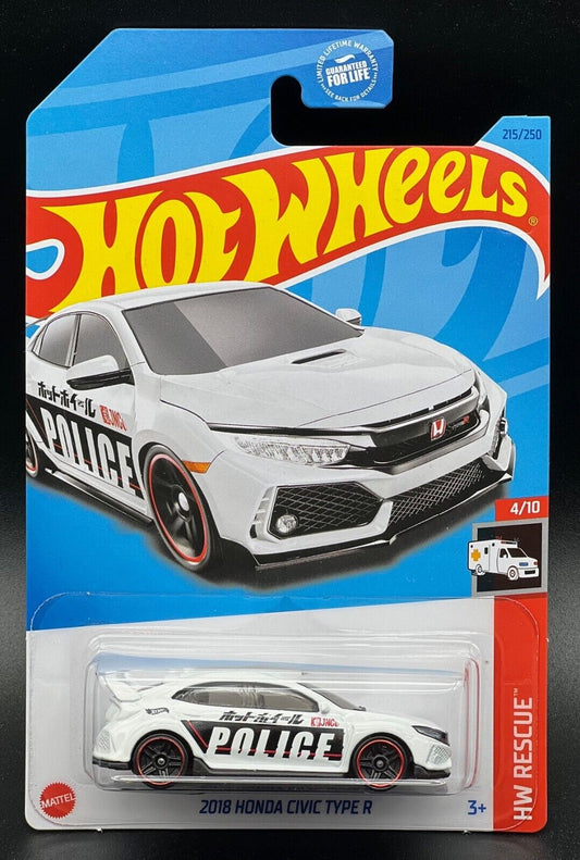 Hot Wheels 2023 #215/250 2018 Honda Civic Type R, white
