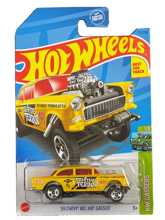 Hot Wheels 2023 #110/250 '55 Chevy Bel Air Gasser, multiple color options