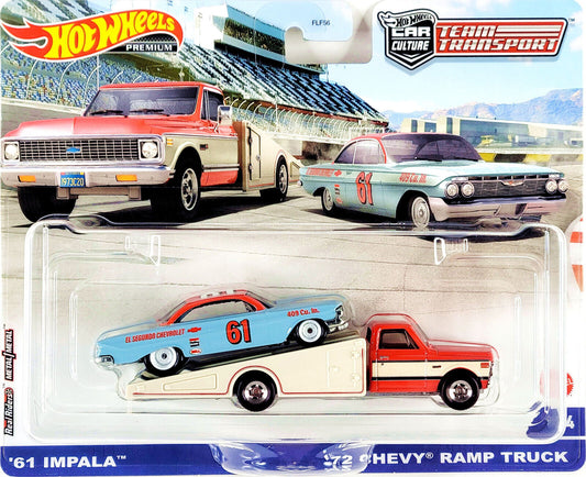 Hot Wheels Car Culture Team Transport #54 '61 Impala & '72 Chevy Ramp Truck