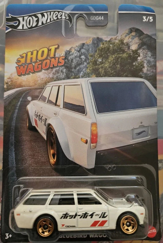 Hot Wheels 2024 Hot Wagons 3/5 Datsun Bluebird Wagon (510), white