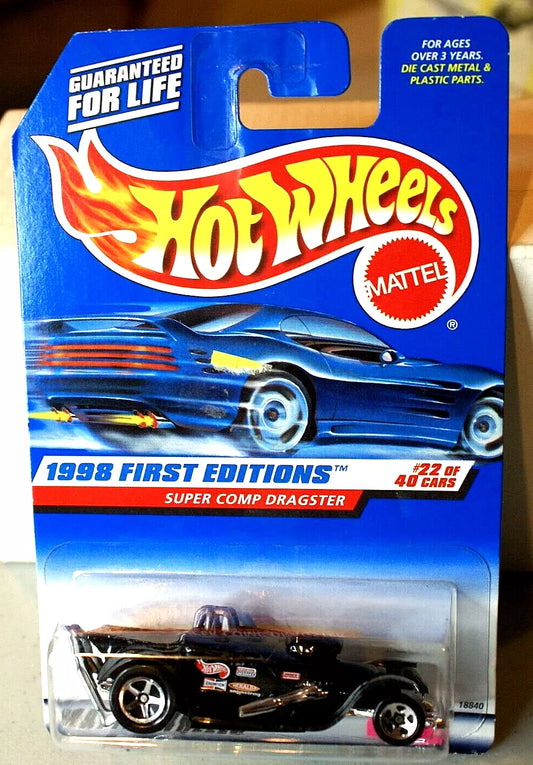 Hot Wheels 1998 First Editions #22/40 Super Comp Dragster, black