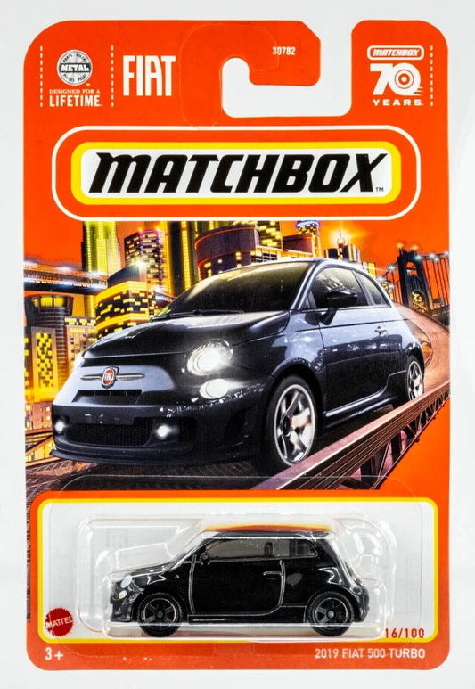 Matchbox 2023 #016/100 2019 Fiat 500 Turbo, black