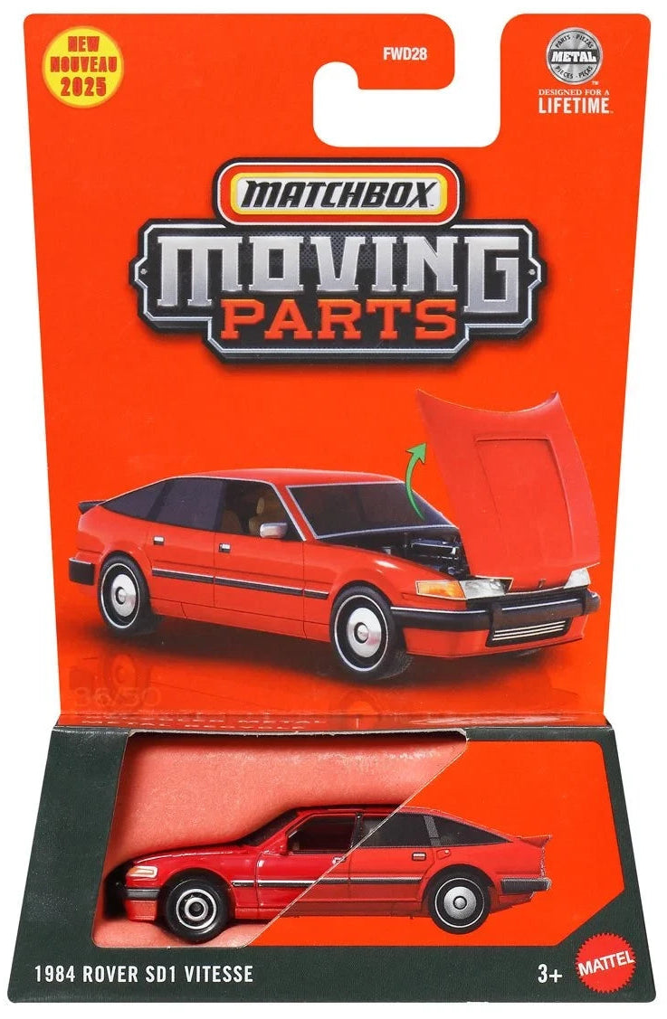 Matchbox 2025 Moving Parts, 1984 Rover SD1 Vitesse, targa red