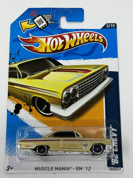 Hot Wheels 2012 Muscle Mania Series #3/10 '62 Chevy (Impala), gold