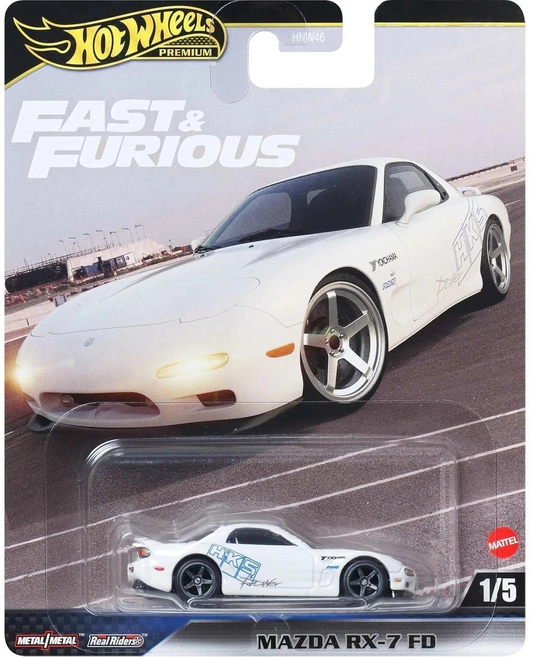 Hot Wheels 2025 Premium Fast & Furious K Assortment 1/5, Mazda RX-7 FD, white