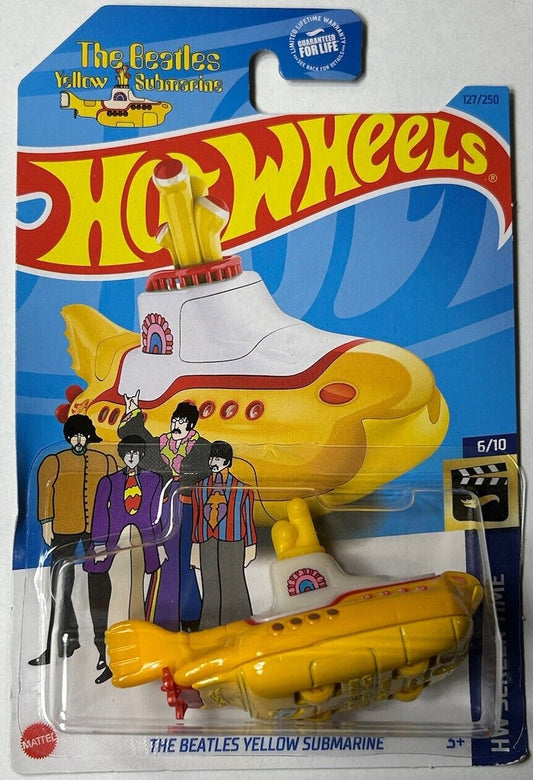 Hot Wheels 2023 #127/250 The Beatles Yellow Submarine, yellow