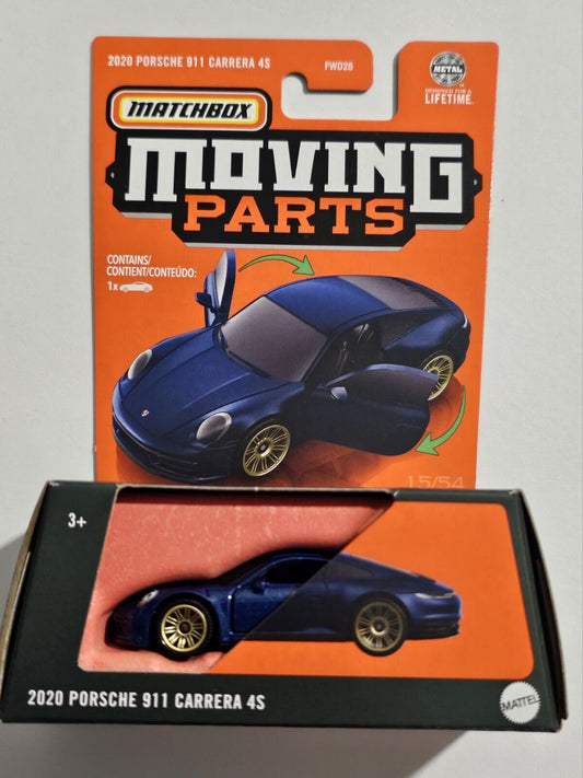 Matchbox 2023 Moving Parts 2020 Porsche 911 Carrera 4S, dark blue