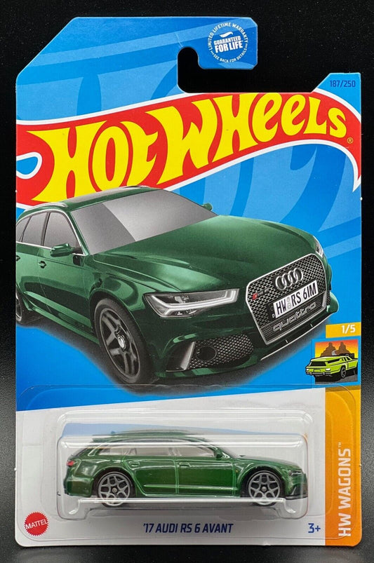 Hot Wheels 2023 #187/250 '17 Audi RS 6 Avant, goodwood green
