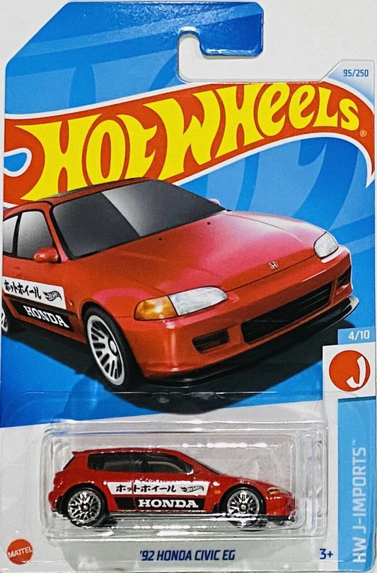 Hot Wheels 2024 #095/250 '92 Honda Civic EG, red