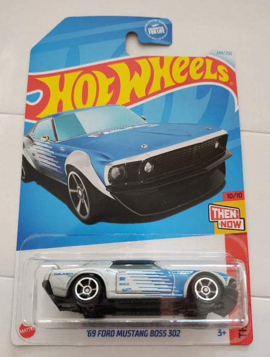 Hot Wheels 2023 #244/250 '69 Ford Mustang Boss 203, DOLLAR GENERAL EXCLUSIVE, grey Falken livery