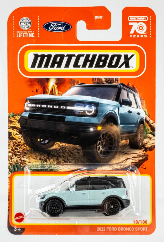 Matchbox 2023 #010/100 2022 Ford Bronco Sport, pale blue