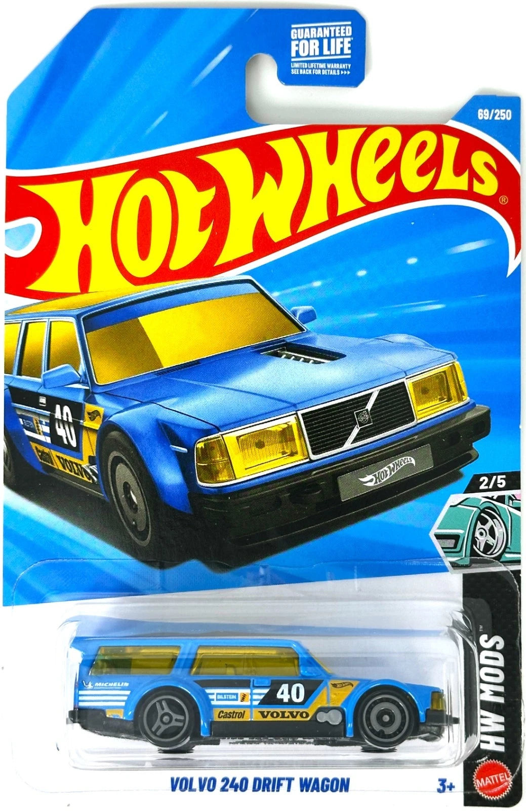 Hot Wheels 2026 #069/250 Volvo 240 Drift Wagon, blue