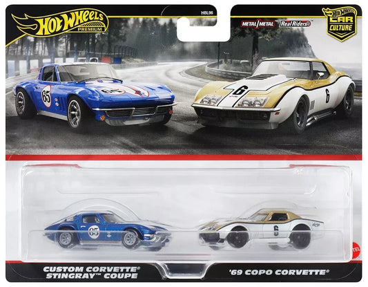 Hot Wheels Premium 2-pack Custom Corvette Stingray Coupe / 69 COPO Corvette