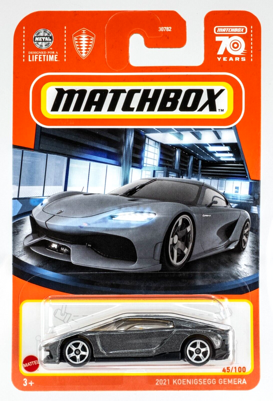 Matchbox 2023 #045/100 2021 Koenigsegg Gemera, metalflake grey