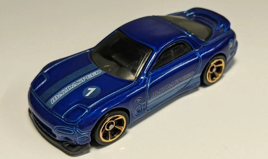 Hot Wheels 2020 #043/250, '95 Mazda RX-7, NEW/LOOSE, dark blue