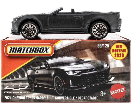 Matchbox 2026 Power Grabs #59/125, 2024 Chevrolet Camaro ZL1 Convertible, black