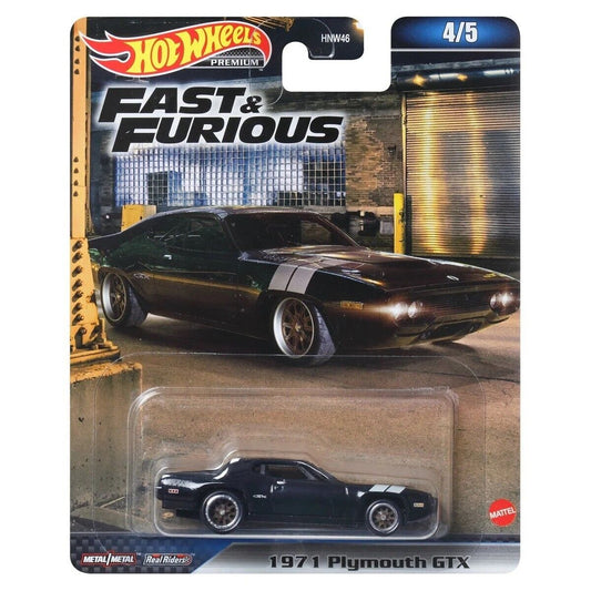 Hot Wheels Premium 2023 Fast & Furious 4/5 '71 Plymouth GTX, black