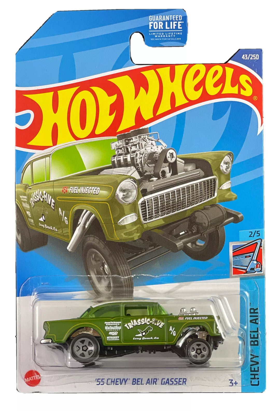 Hot Wheels 2022 #043/250 '55 Chevy Bel Air Gasser, matte olive green