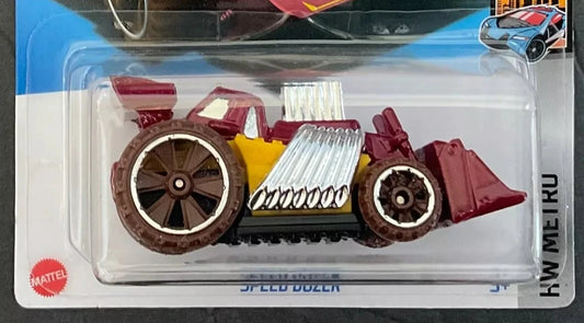 Hot Wheels 2024 #147/250 Speed Dozer, NEW/LOOSE, maroon