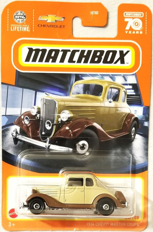 Matchbox 2023 #034/100 1934 Chevy Master Coupe, tan/brown