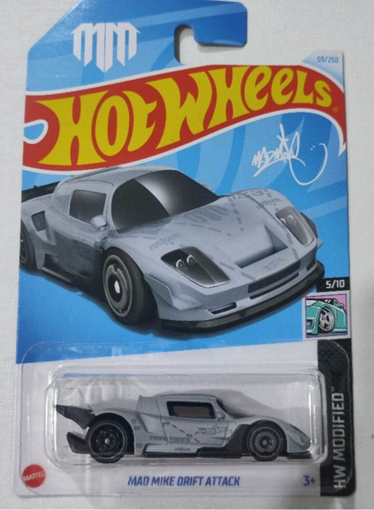 Hot Wheels 2024 #059/250 Mad Mike Drift Attack, grey