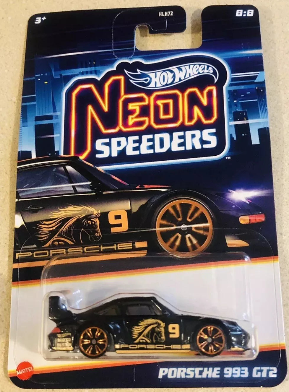 Hot Wheels 2025 Neon Speeders 8/8 Porsche 993 GT2