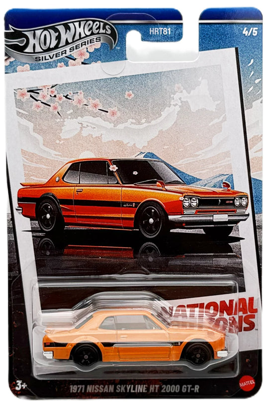 Hot Wheels 2025 National Icons 4/5, 1971 Nissan Skyline HT 2000 GT-R, orange