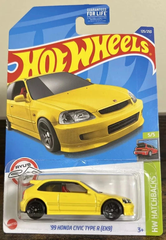 Hot Wheels 2022 #125/250 '99 Honda Civic Type R [EK9], yellow