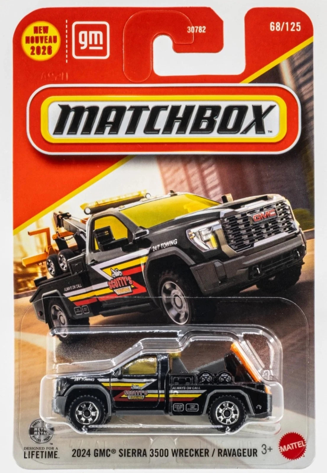 Matchbox 2026 #068/125, 2024 GMC Sierra 3500 Wrecker, black