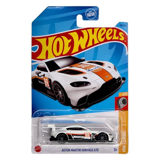 Hot Wheels 2023 #098/250 Aston Martin Vantage GTE, white Gulf racing livery