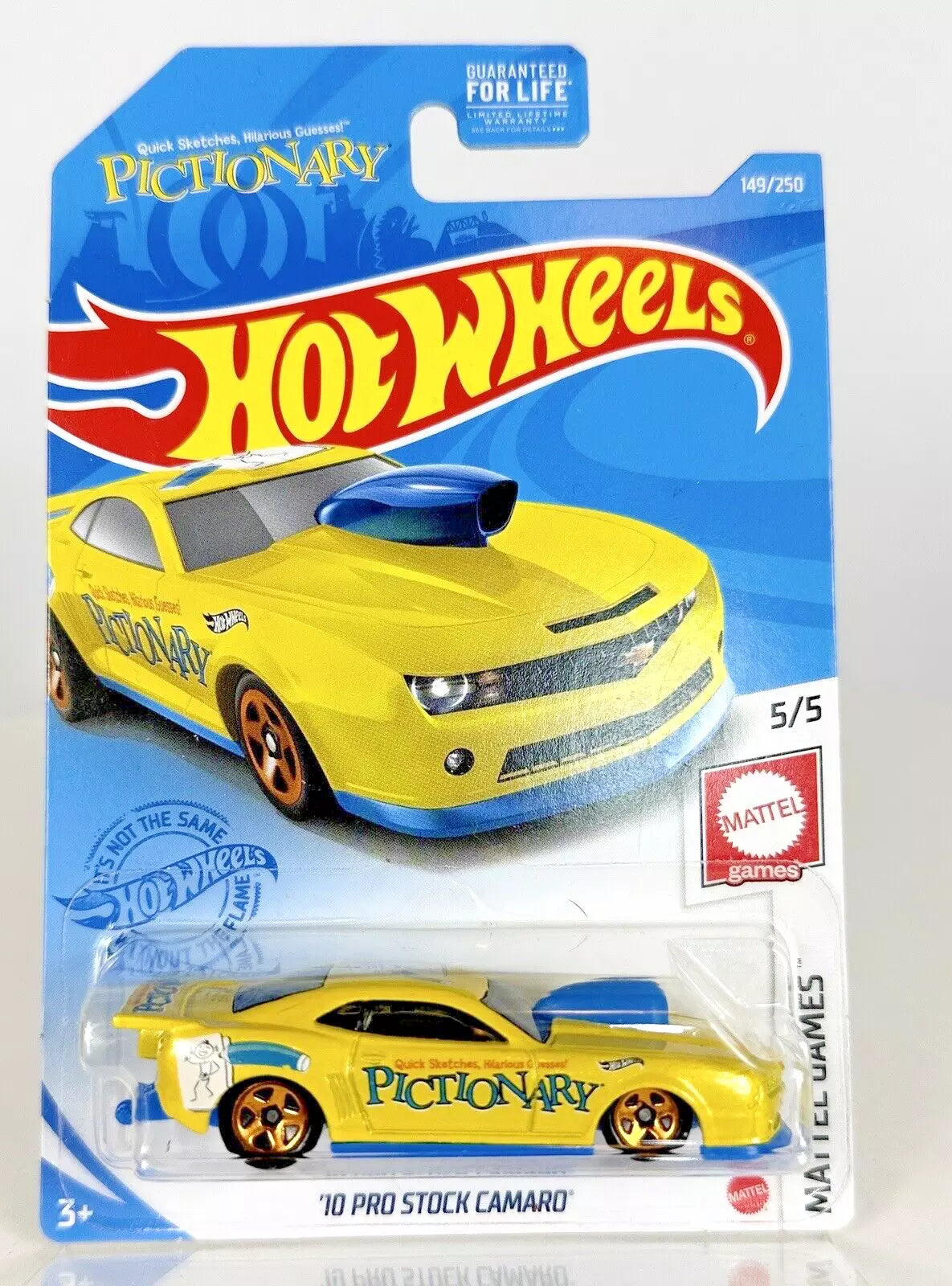 Hot Wheels 2021 #149/250 '10 Pro Stock Camaro, Mattel Games, yellow
