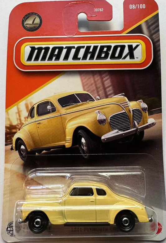 Matchbox 2024 #008/100 1941 Plymouth Coupe, yellow