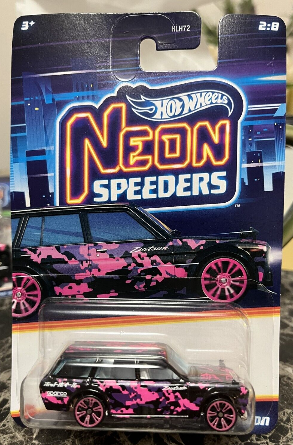 Hot Wheels 2024 Neon Speeders Mix A 2/8 Datsun 510 Wagon, black