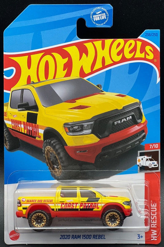 Hot Wheels 2023 #238/250 2020 Ram 1500 Rebel, TREASURE HUNT, yellow