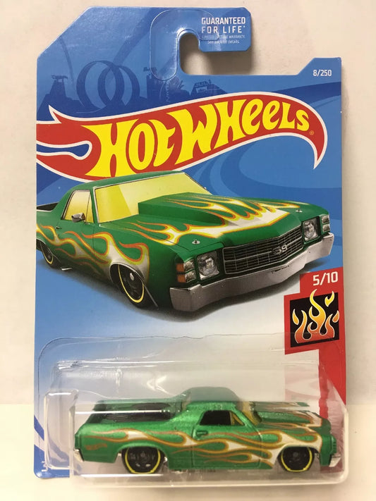 Hot Wheels 2019 #008/250 '71 El Camino, green/flames