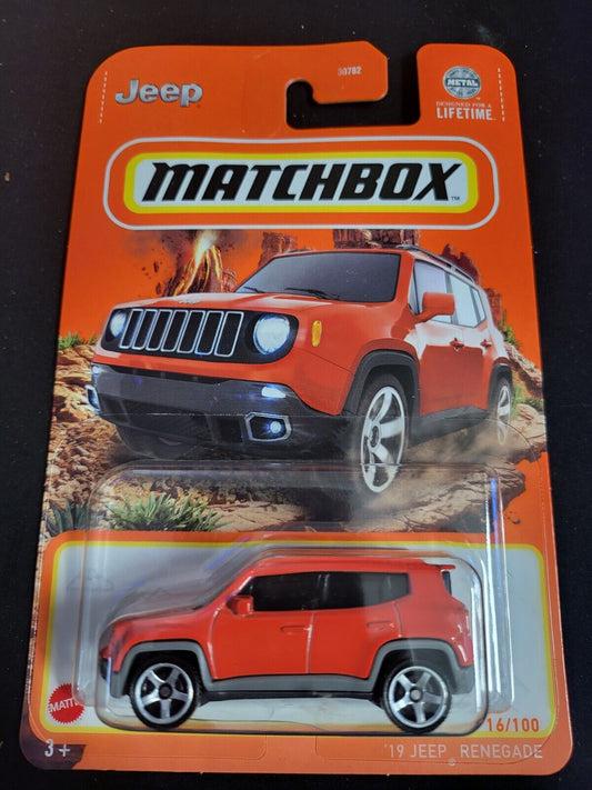 Matchbox 2024 #016/100 '19 Jeep Renegade, orange