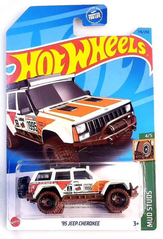 Hot Wheels 2023 #176/250 '95 Jeep Cherokee, TREASURE HUNT, off-white