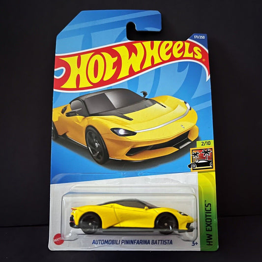 Hot Wheels 2022 #171/250 Automobili Pininfarina Battista, yellow