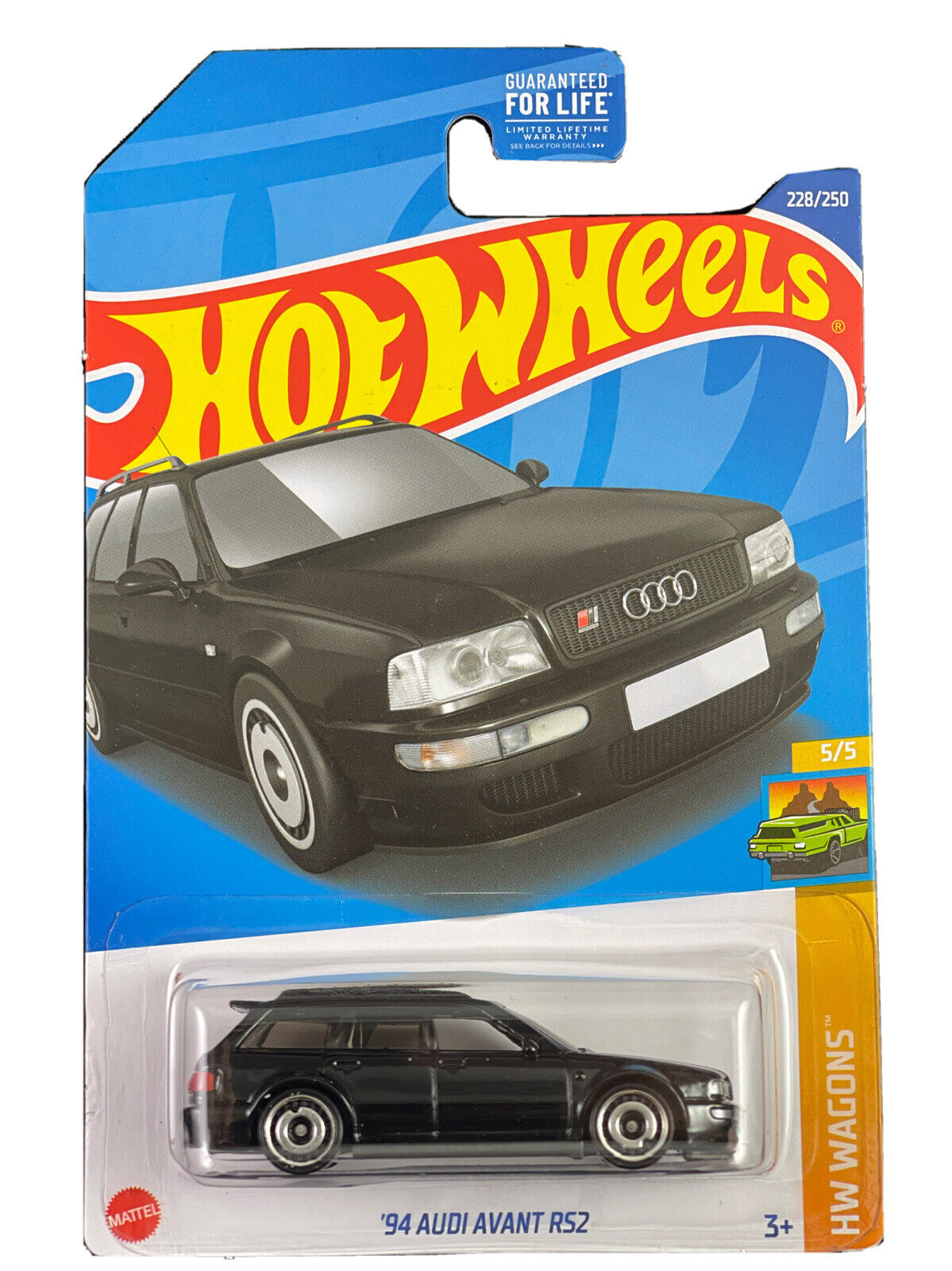 Hot Wheels 2022 #228/250 '94 Audi Avant RS2, brilliant black