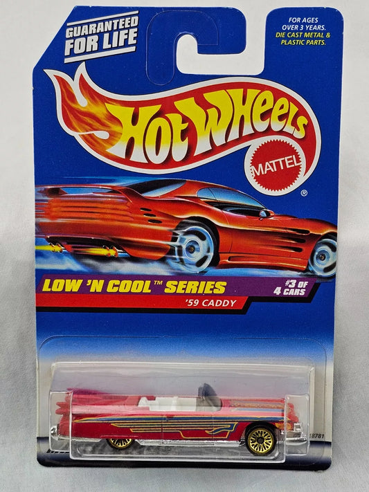 Hot Wheels 1997 Low 'n Cool Series #3/4 '59 Caddy, red