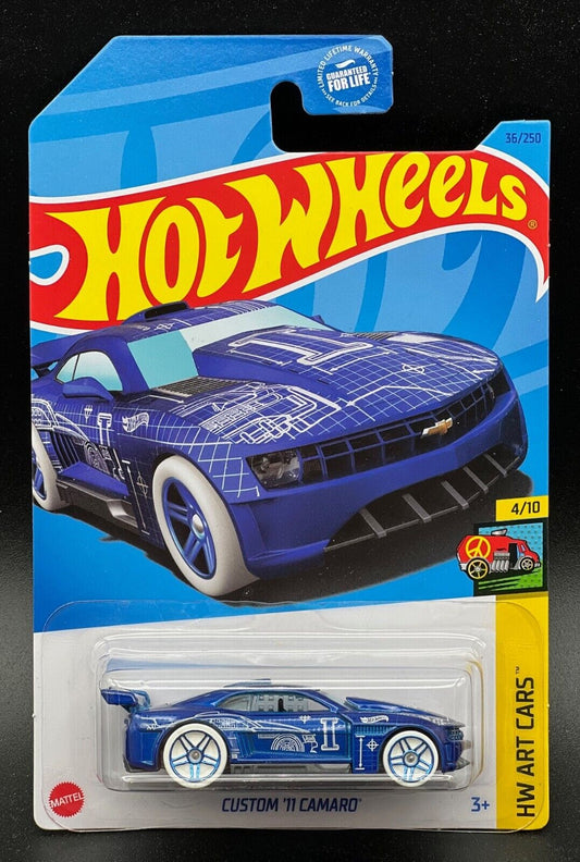 Hot Wheels 2023 #036/250 Custom '11 Camaro, metallic blue