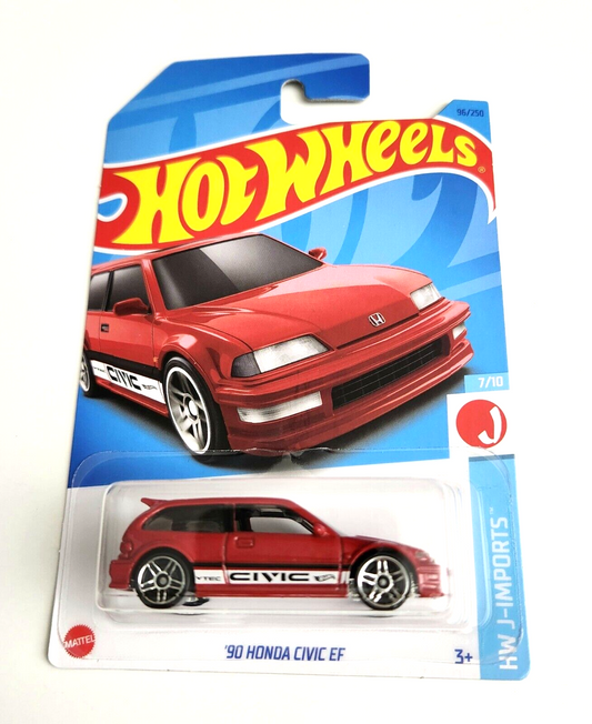Hot Wheels 2023 #096/250 1990 Honda Civic EF, red