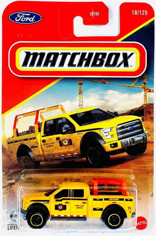 Matchbox 2026 #018/125, 2015 Ford F-150 Contractor Truck, yellow
