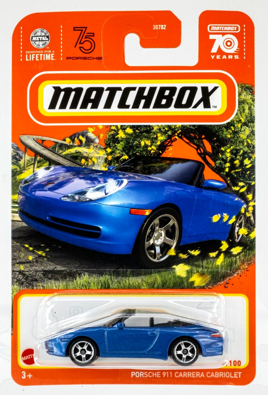 Matchbox 2023 #079/100 Porsche 911 Carrera Cabriolet, cobalt blue metallic