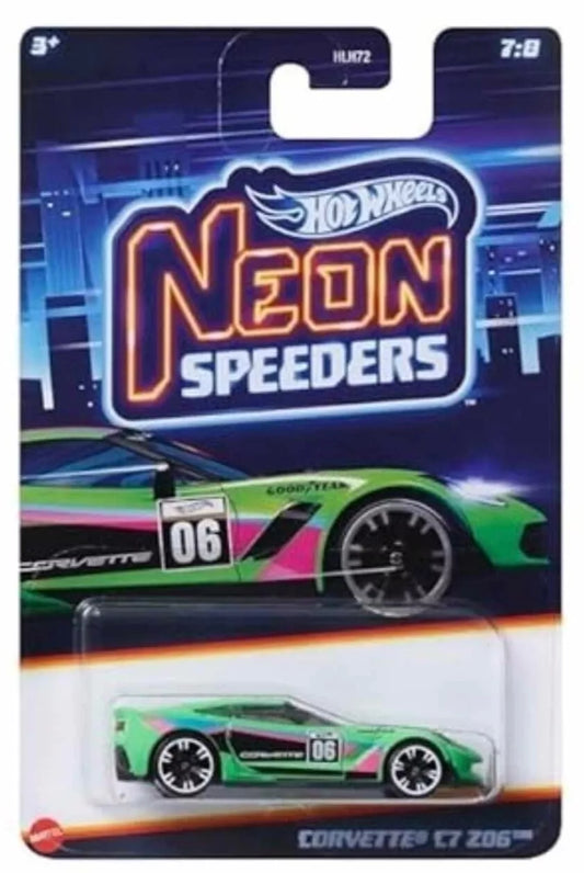 Hot Wheels 2024 Neon Speeders Mix B 7/8 Corvette C7 Z06