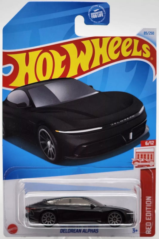 Hot Wheels 2024 #085/250 Delorean Alpha5, TARGET RED EDITION, black
