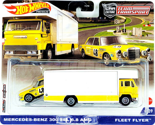 Hot Wheels Car Culture Team Transport #39 Mercedes-Benz 300 SEL 6.8 AMG & Fleet Flyer