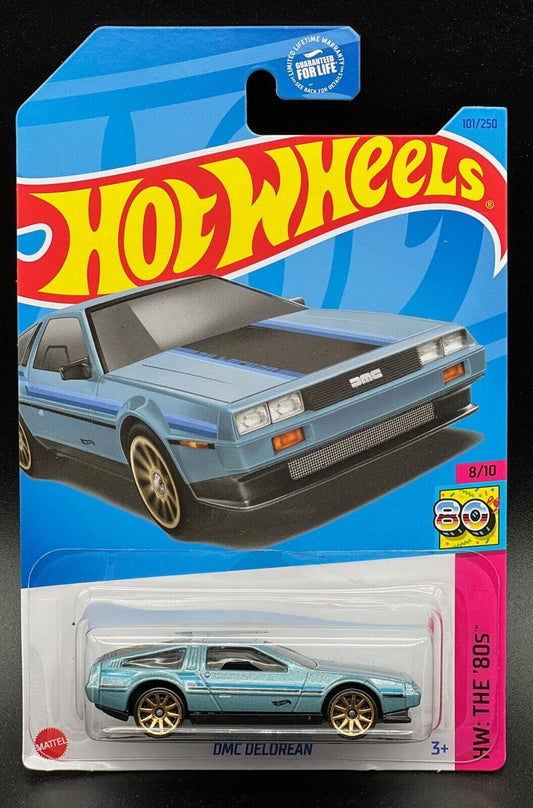 Hot Wheels 2023 #101/250 DMC DeLorean, metalflake pale blue