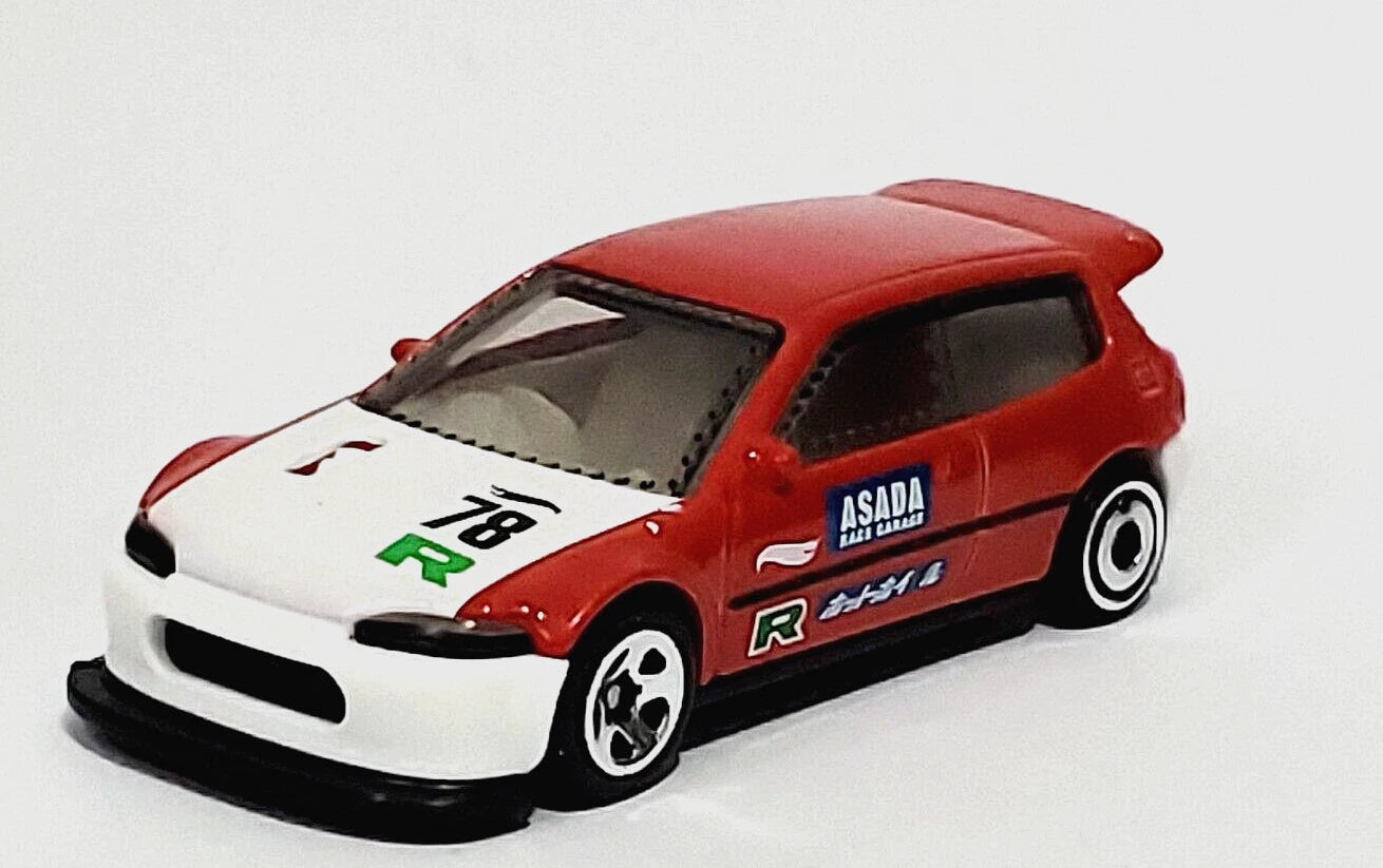 Hot Wheels 2022 #204/250 Honda Civic Custom, NEW/LOOSE, red